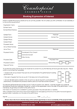Booking Expression of Interest Form (Print Version) Booking Expression of Interest Form (Print Version)